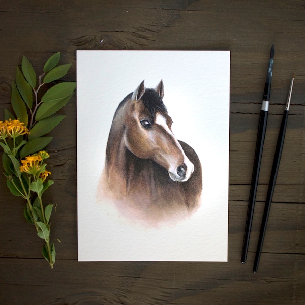 Horse Watercolor Painting, Horse Art, Horse Painting, Equine Art, Country Decor, Animal Print, Home Decor, Art Print, Horseback Riding, Farm