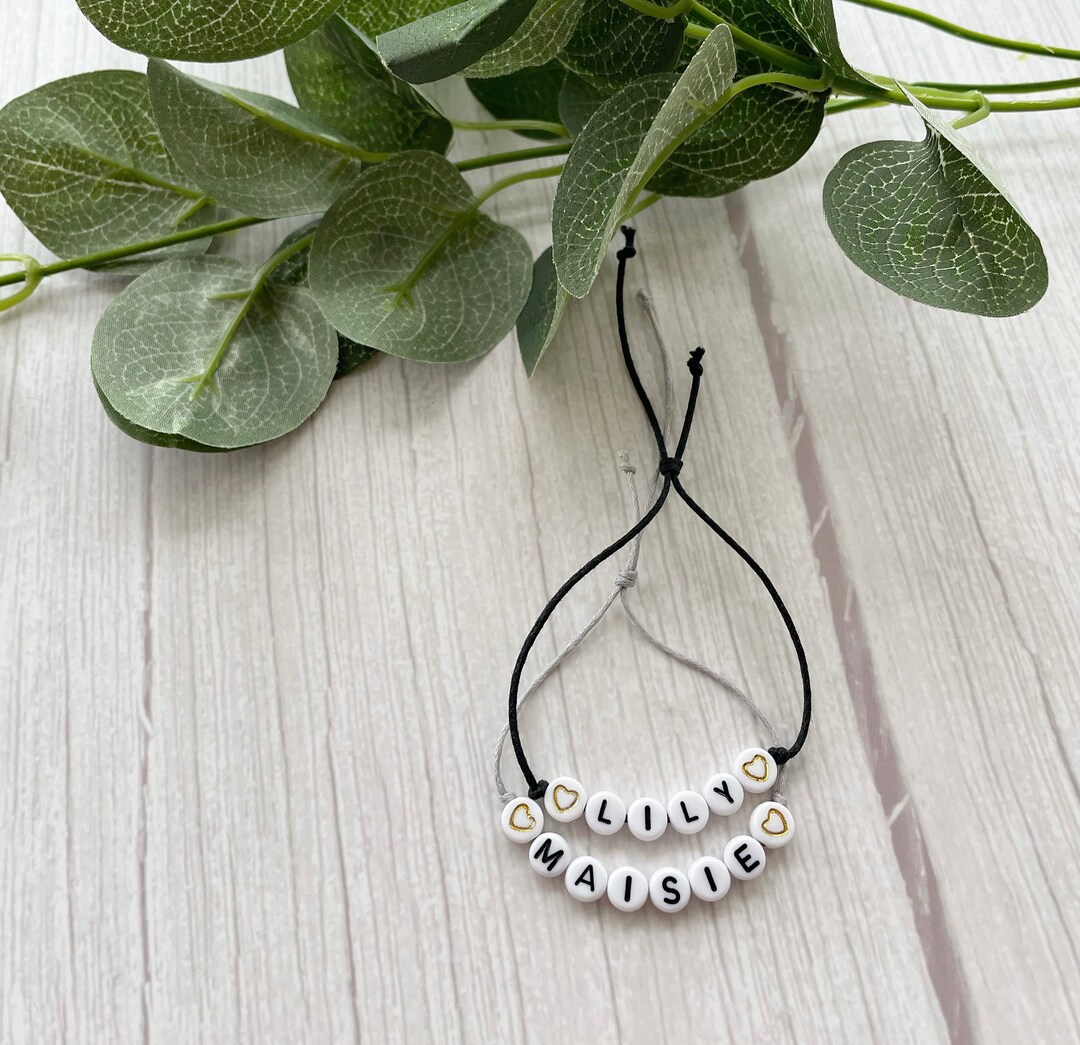 Personalised Name Bead Bracelet Initial Bracelet Etsy UK