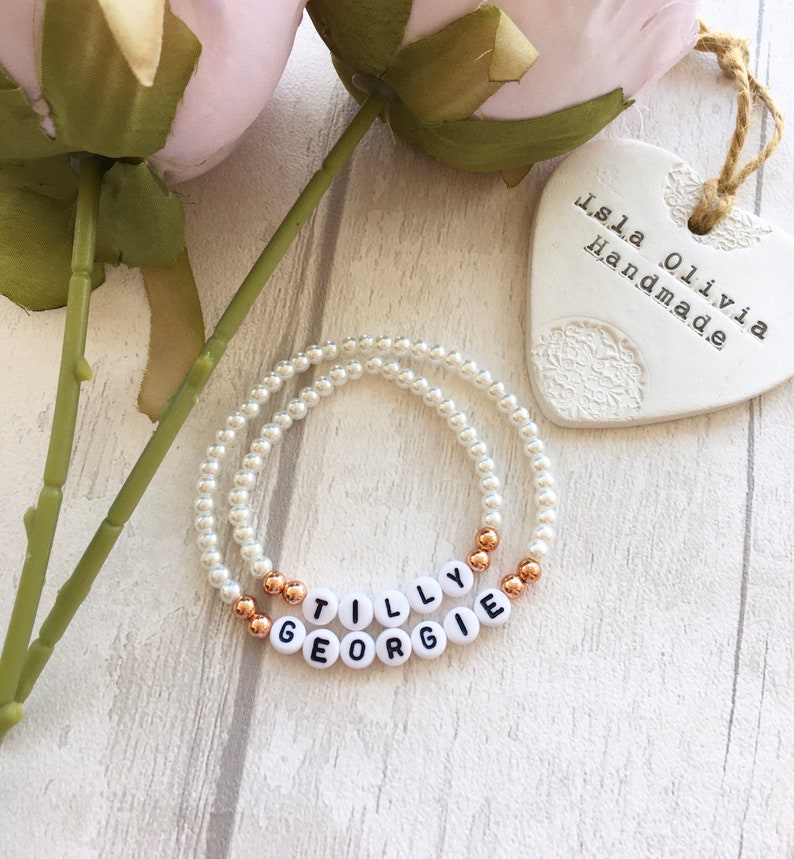 Personalised Bead Bracelets Personalised Name Bracelets Name Etsy UK