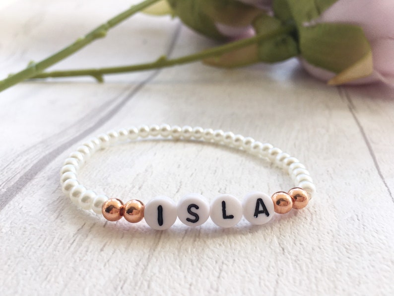 Personalised Bead Bracelets Personalised Name Bracelets Name Etsy UK