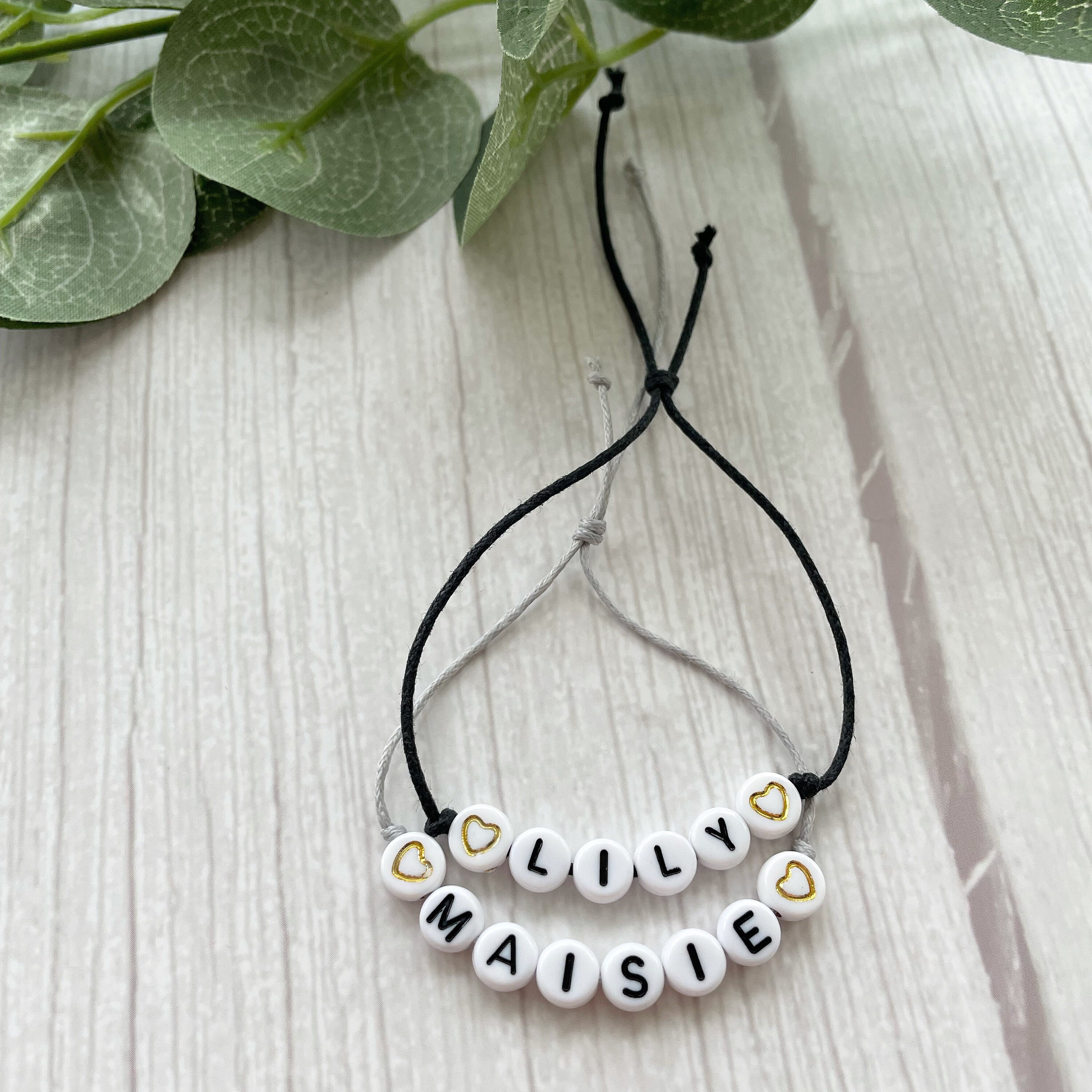 Personalised Name Bead Bracelet Initial Bracelet Etsy UK