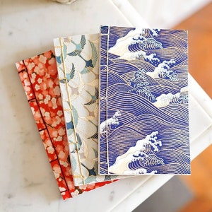 Handmade 2024 pocket diary in Japanese Washi paper Japanese binding and covers A6 format Made in France image 1