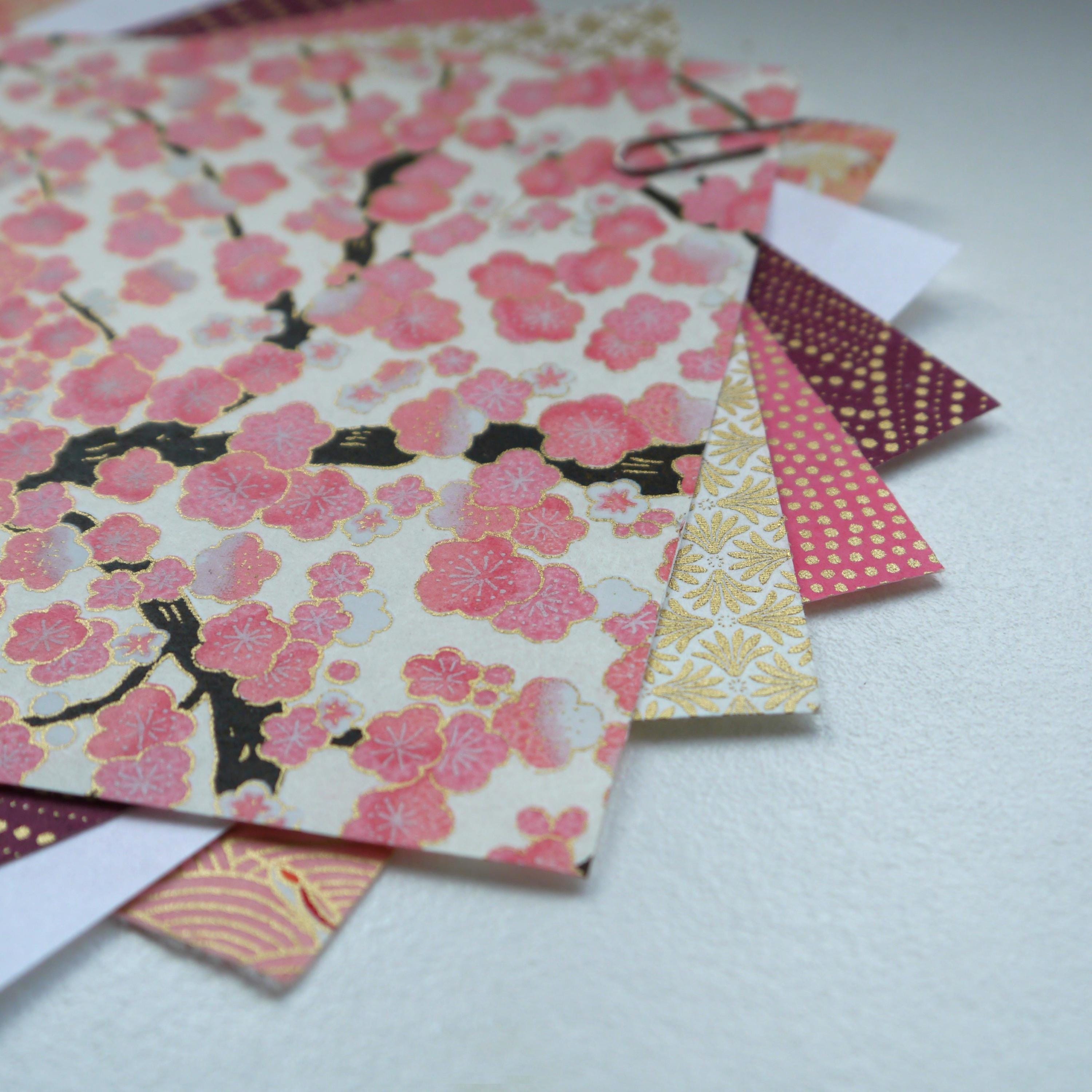 Carta Origami WUSJCOF 120 Fogli Doppia Faccia Con Fiori Di Ciliegio - 15x15 Cm - 8 Design Colorati Per Creatività E Lavoretti Manuali