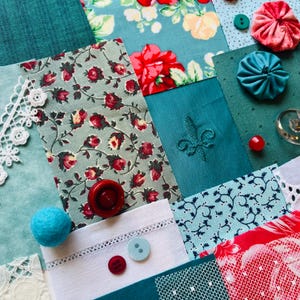Slow Stitch Fabric Kit Color Pops Hand Sewing Junk Journal
