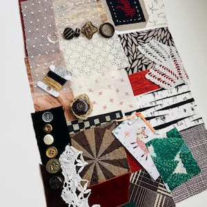Slow Stitch Fabric Collage Kit: Forest Wildlife, Junk Journal