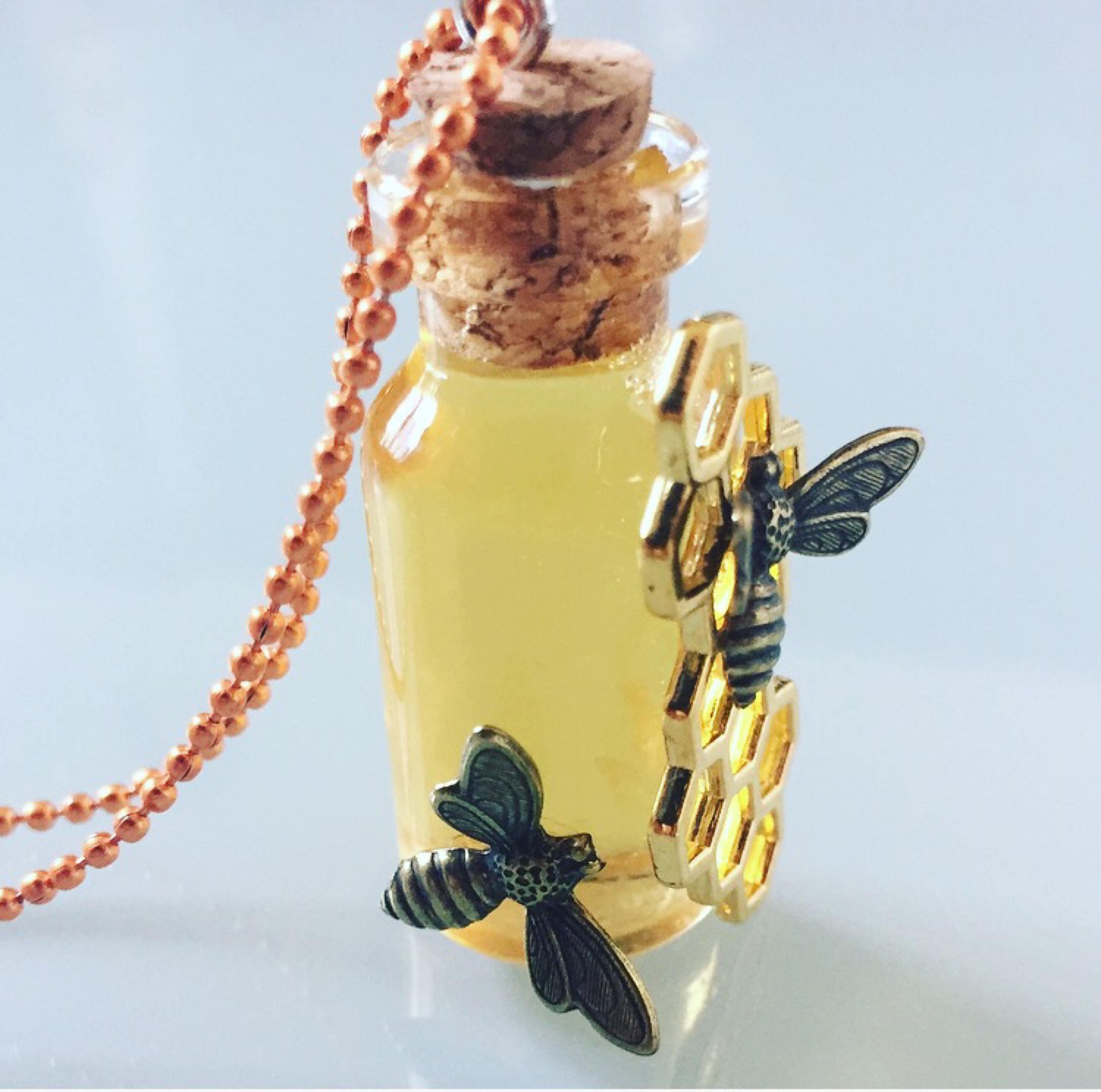 Nature Pendentif Fiole de Miel Bio, rayons et abeilles Etsy France — free download