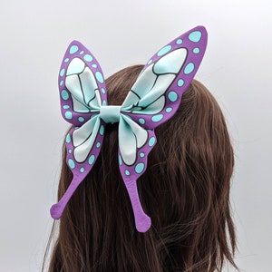 Purple and Blue Butterfly Hairbow - extra large oversize swallowtail fantasy hair clip accessory