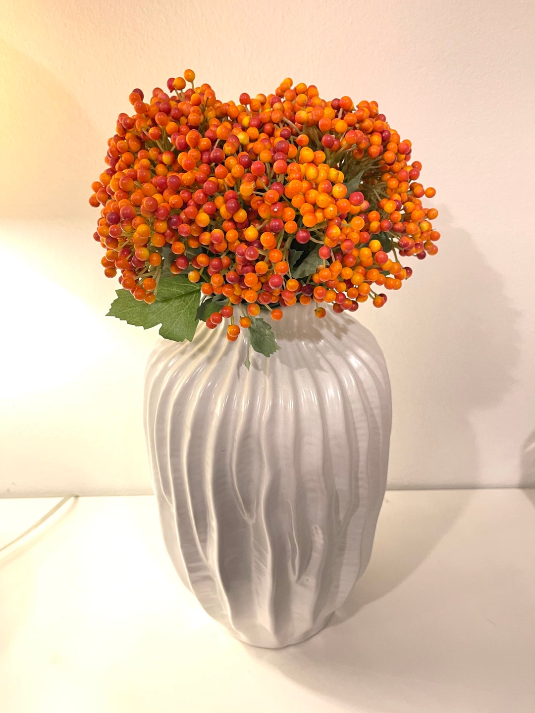 Faux Orange Berry Stem Set of 24 Etsy