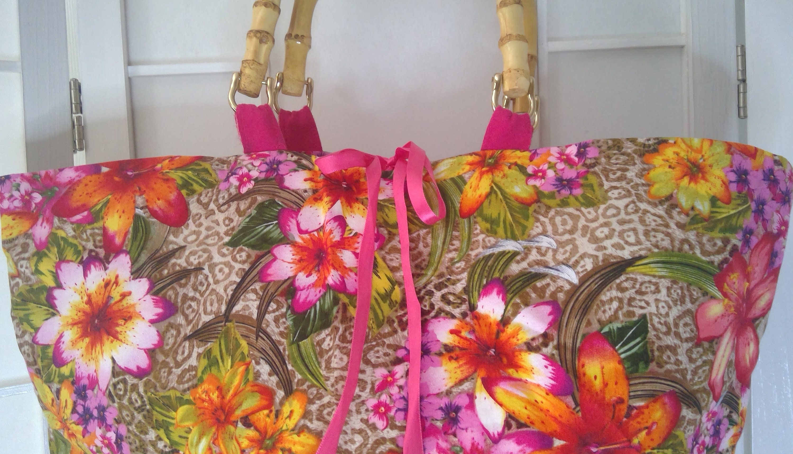 The Everything Tote Bag, Pink Flower