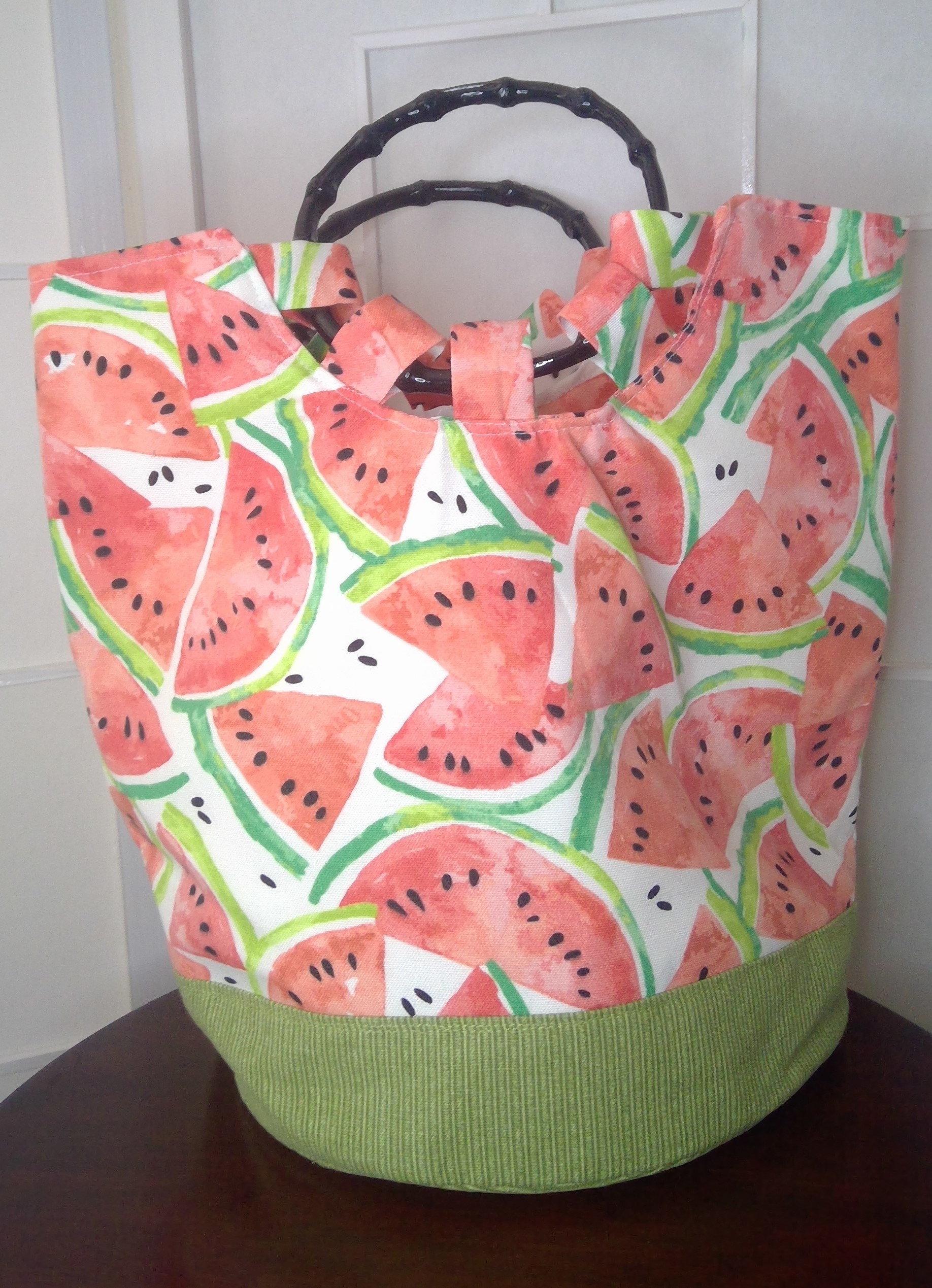 Watermelon Piece Blue Pattern Print Premium Backpack
