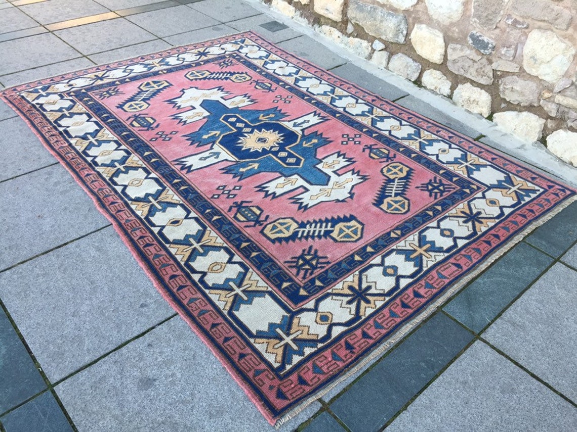 63x93ft. Vintage Large Rug Handmade Large Rug Soft Etsy