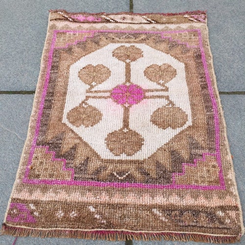 Small Oushak Rug , Narrow Small Rug , Door mat , Rug ped ,Decorative Small Turkish shops Rug ,Bath Rug ,Outdoor Rug ,Front door Rug