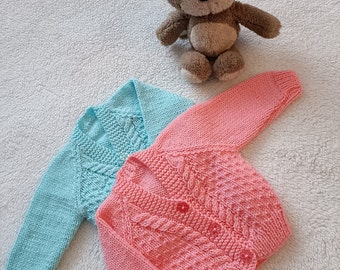 Hand knitted baby cardigans