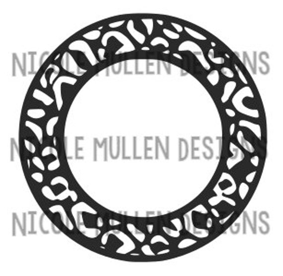 Download Leopard Circle Monogram Frame SVG Monogram Border SVG | Etsy