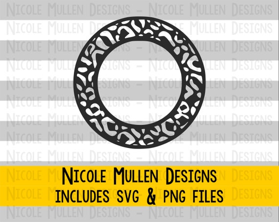 Download Leopard Circle Monogram Frame Svg Monogram Border Svg Etsy