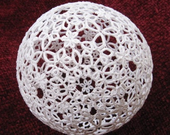 Snowdrop A Dodecahedron in tatting 4 inch diam