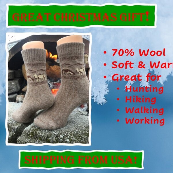 Extra Warm, Thick, 70% Wool Socks - Sock for Sock: Buy One, Donate One to the Red Cross!