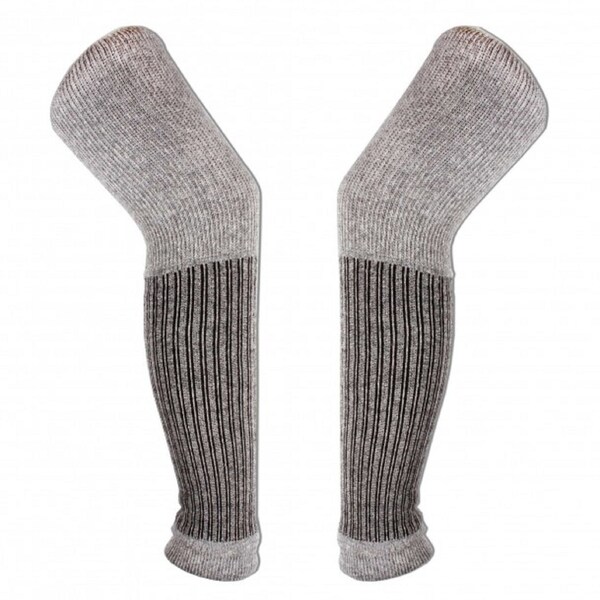 Women Gray Leg Wool Warmers Knee High /Chunky, 18in long/ One Size Fits All