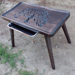 Tea table (with removable legs) 65*35, Natural Wood, covered with wax, Chinese tea table - Gunfu tea tray Gong fu Chaban Yixing