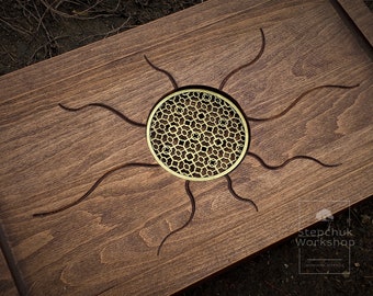 Ceremony tray handmade. Table for tea gongfu (gong fu). Board for tea drinker