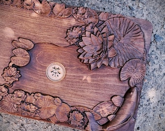 Tea Tray Gong Fu Style 45×25 cm – Personalization - Handmade Chaban Chinese Tea Table – Tea Ceremony Gift – Wooden Gongfu Cha Board