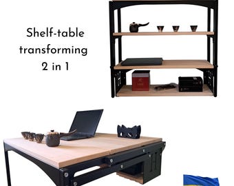 Wall Mounted Folding Table, Space Saving Convertible Wall Desk, Wooden Shelf Table, Modern Apartment Furniture, Personalization