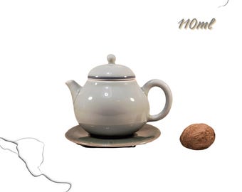 Porcelain Teapot 110ml | Little teapot for tea ceremony | Handmade gongfu mini teapot | Travel teapot | artisan teaware | Gift for tea lover