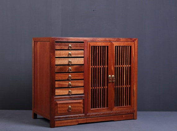 Chinese Tea Commode W Shelves Bonus Puer Storage Unit W Etsy