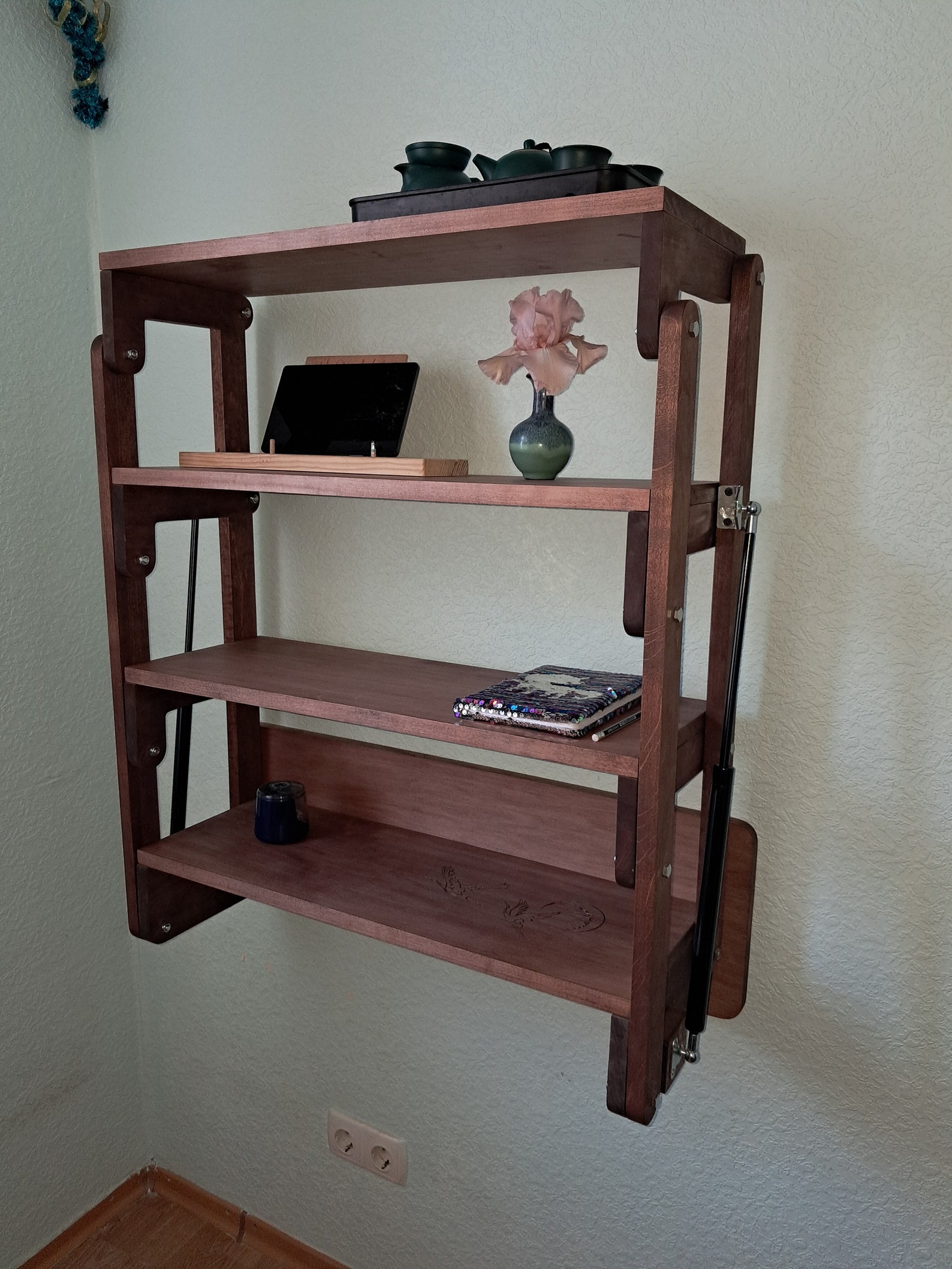 Wooden Table Rack Wall Mounted Table Rack, Wall Shelf Made of Wood, Wall Showcase - Etsy