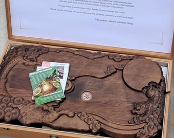 Gift Tea Tray – Personalized Engraved Chaban – Luxury Wooden Tea Tray – Gongfu Tea Ceremony Board - Gift Box