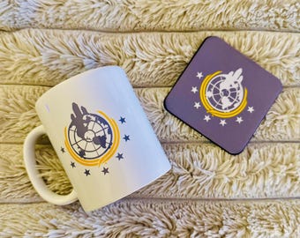 THE PROPAGANDA MUG (& Super Earth coaster) - Customisable “Helldivers 2” mug and coaster set - Add your ship!