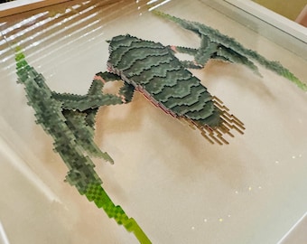 BILE TITAN ENTOMOLOGY - Terminids “Helldivers 2” 3D paper shadow box pixel art frame & print bundle