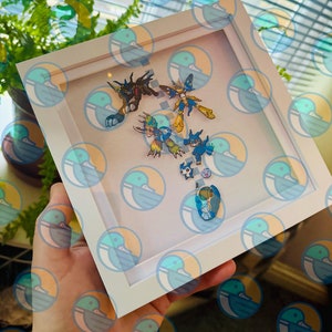 DigiDESTINED (D3) - Digivice/Digimon framed 3D paper art shadow box pixel art