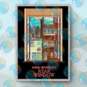 PÓSTER VENTANA TRASERA - Impresión artística en pixel art tamaño A5 (media carta)/A4 (carta)