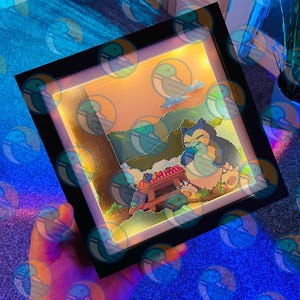 "WILD ""SNORLAX"" APPEARED - Sprites in the Wild - Fügen Sie Ihre Sprites hinzu!" - Anpassbare Pokemon 3D Schatten Box Papier Pixel Kunst Geschenk
