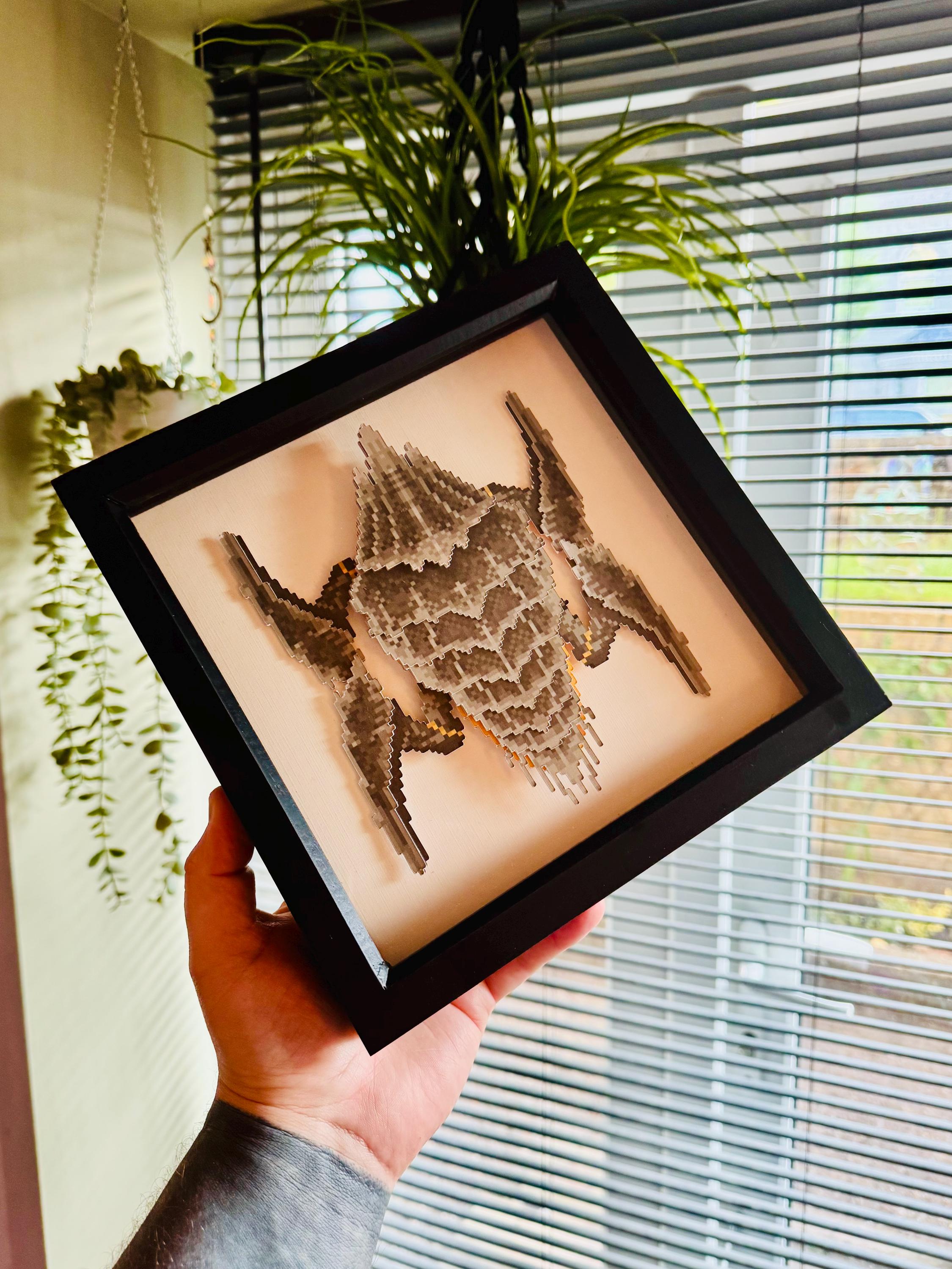 CHARGER ENTOMOLOGY - Terminids “Helldivers 2” 3D paper shadow box pixel art frame & print bundle