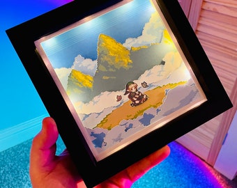 YOUNG LINK - framed 3D paper art shadow box