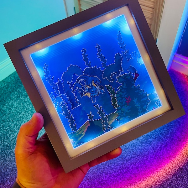 WILD VAPOREON APPEARED - Pokemon framed 3D paper art shadow box