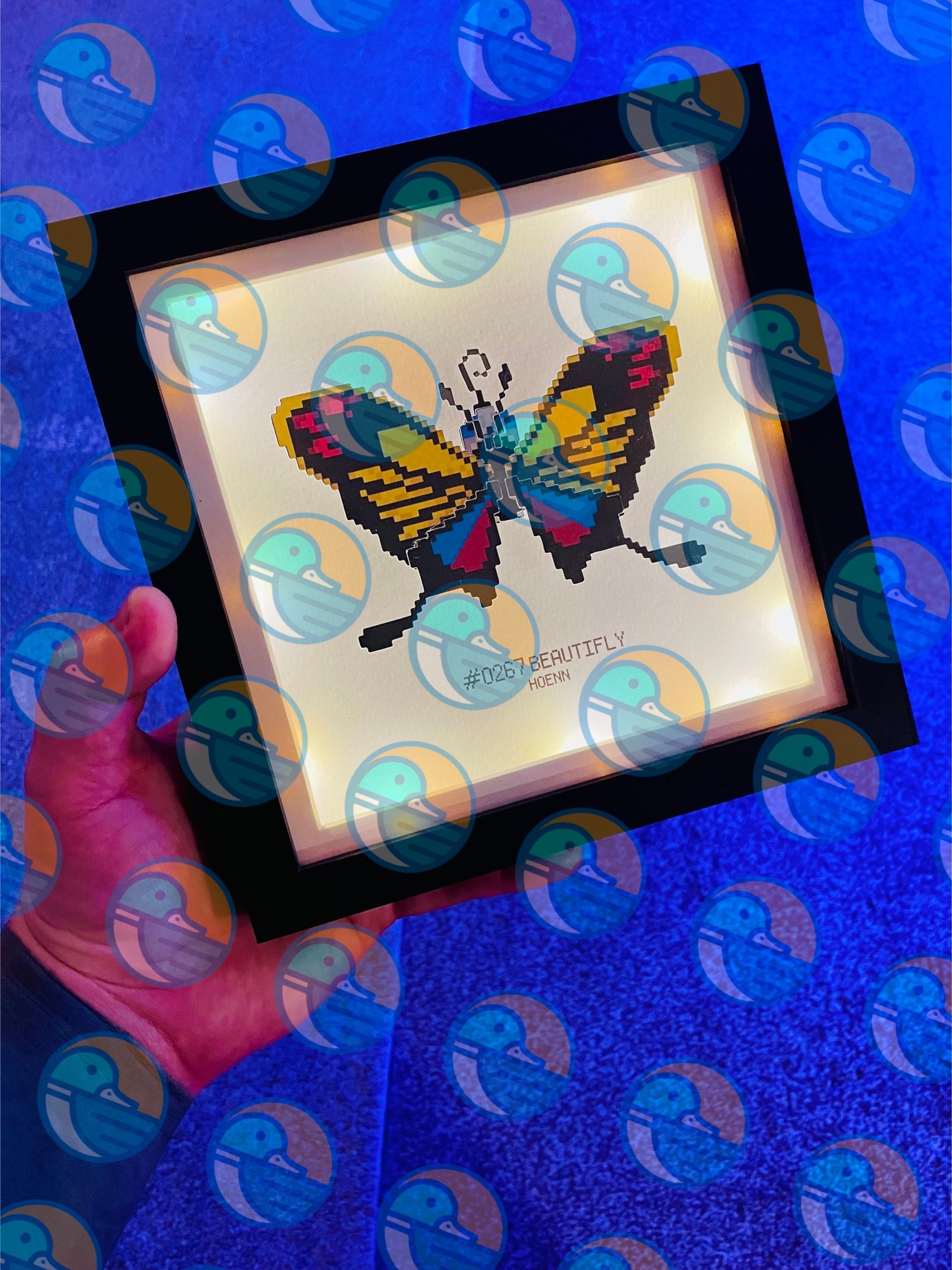 BEAUTIFLY ENTOMOLOGY FRAME - Butterfly insect Pokemon 3D bug paper art shadow box pixel art