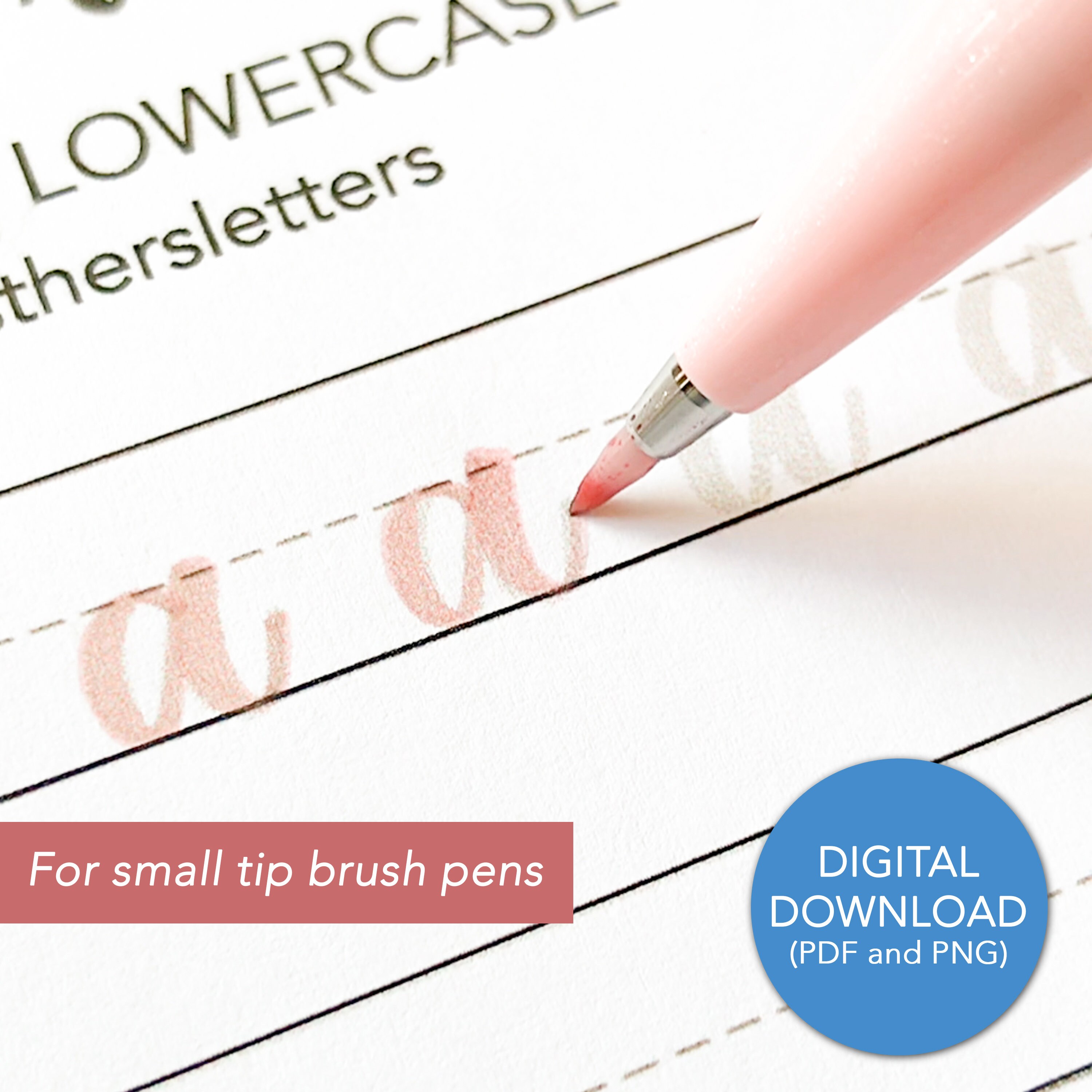 Lowercase Brush Lettering Practice Sheets For Beginners Etsy