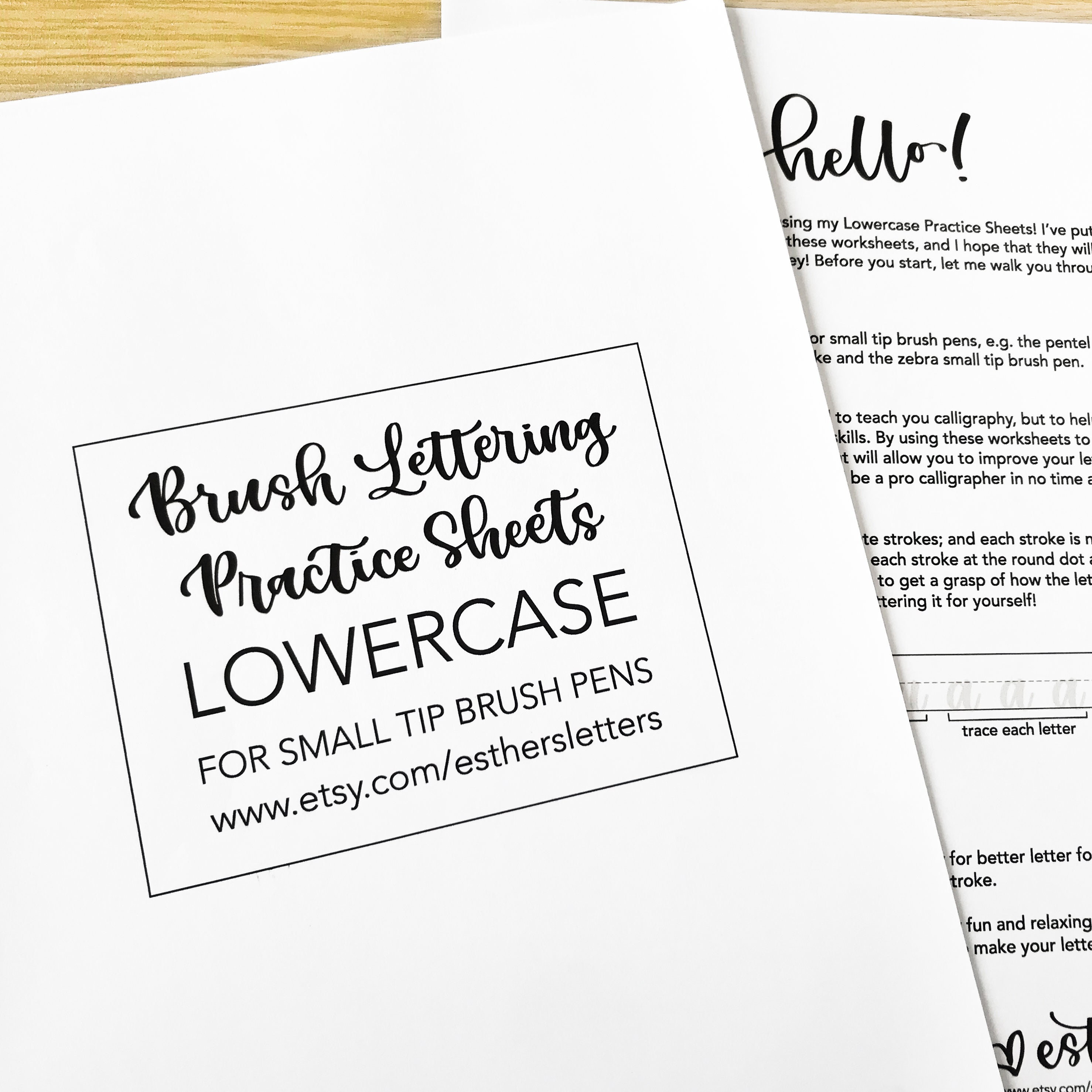 Lowercase Brush Lettering Practice Sheets For Beginners Etsy