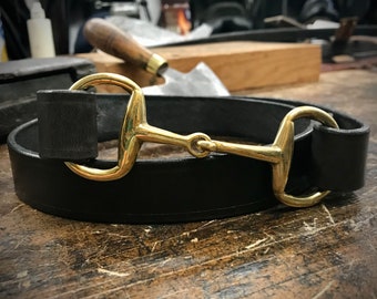 Handmade Leather Horse Bit Belt | Equestrian Style Gift - Etsy display picture 1