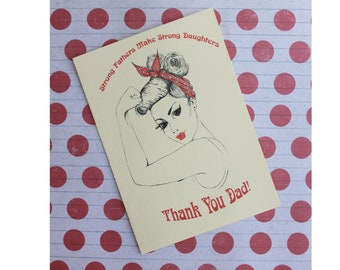 Father's Day Card Strong Fathers Strong Daughters/Father's Day Card from Daughter/ Father Daughter Card/PERSONALIZE IT!