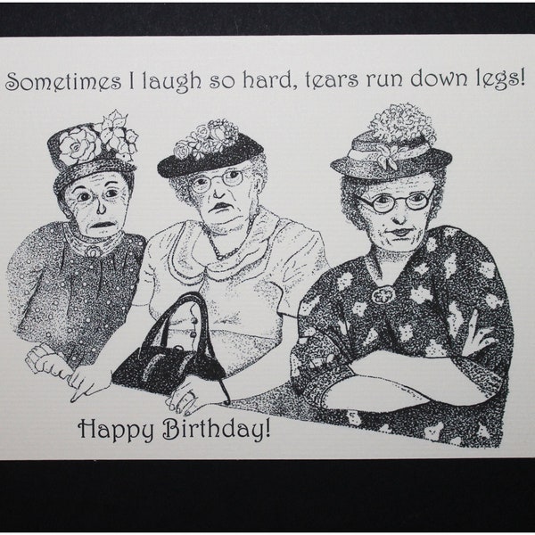 Old Lady Funny Tears Birthday Card/Funny Joke old lady card/old lady birthday card/joke old lady card/ PERSONALIZE IT!