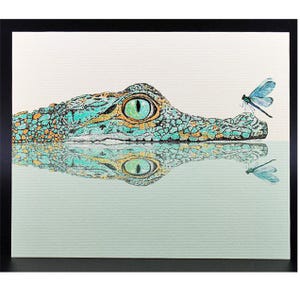 Alligator and friend/blank inside card/All cards fits into a 5&quot;x 7&quot; frame! PERSONALIZE IT!