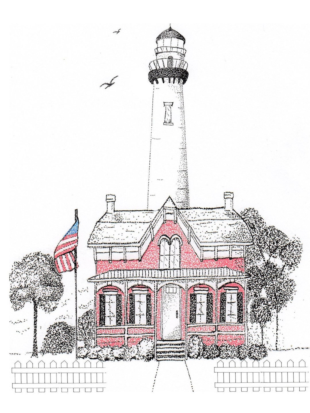 St.simons Lighthouse Blank Inside Card/st.simons Card/lighthouse Card ...