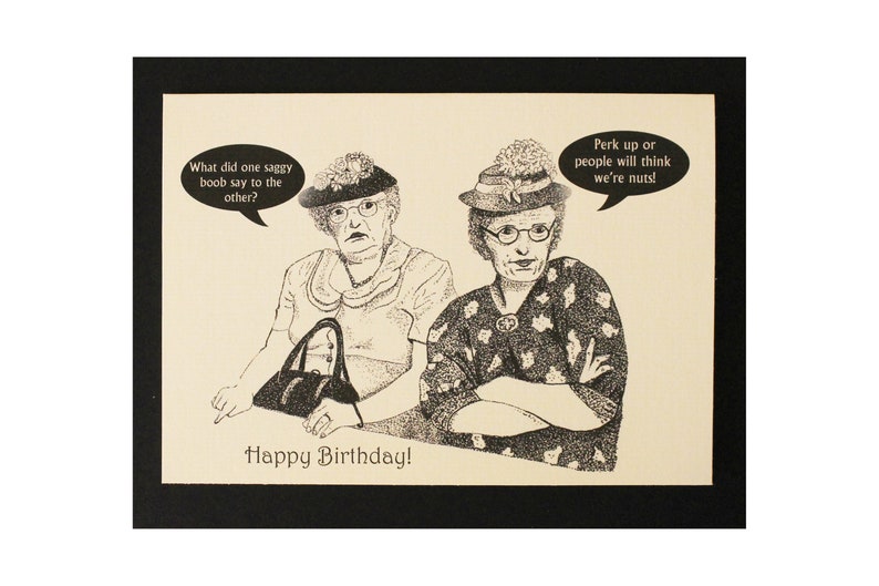 Old Lady Funny Perk Up Birthday Card/Joke Old Lady Card/Old Lady Joke Card/All cards fits into a 5"x 7" frame! PERSONALIZE IT! image 1