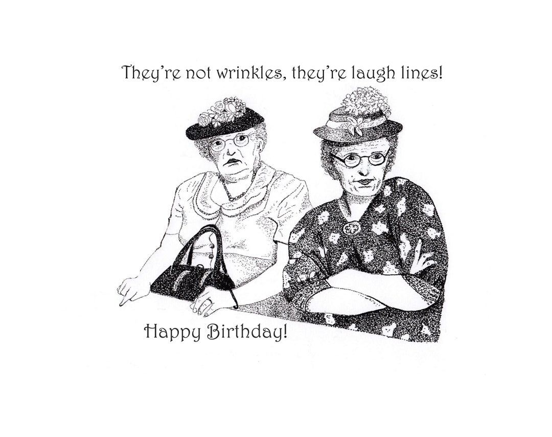 Old Lady Funny Card Laugh Lines/birthday Card Old Lady/funny Birthday