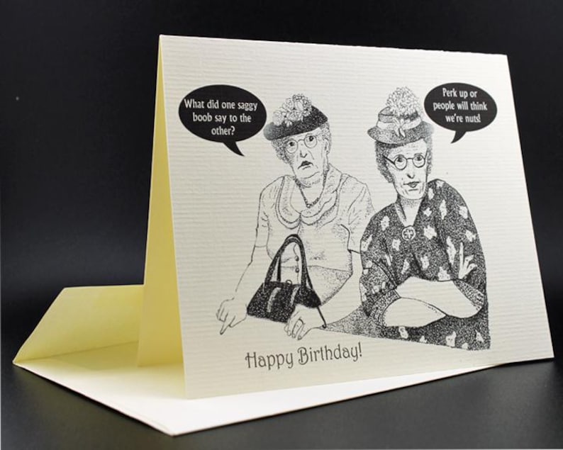 Old Lady Funny Perk Up Birthday Card/Joke Old Lady Card/Old Lady Joke Card/All cards fits into a 5"x 7" frame! PERSONALIZE IT! image 3