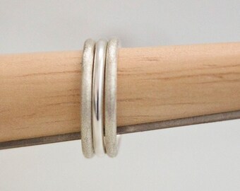 Silver Rings for Women, Sterling Silver Stacking Rings, Simple Silver Rings, Thin Silver 3 Ring Set, Dainty Rings, Brushed  or Shinny Rings